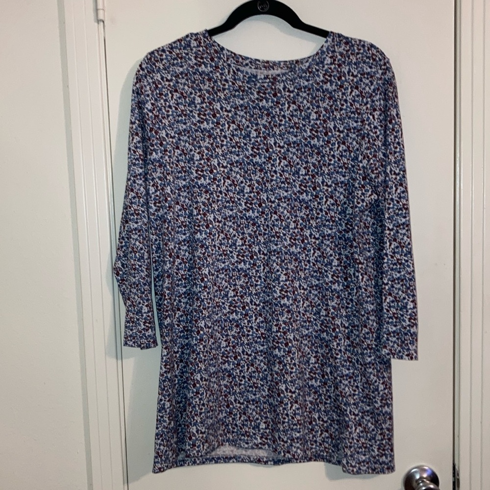 Floral Tall Cotton Lands End Shirt